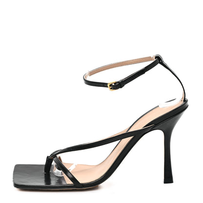 Bottega Veneta Lambskin Stretch Multi Strap 90mm Sandals 39.5 Black 1 of 9
