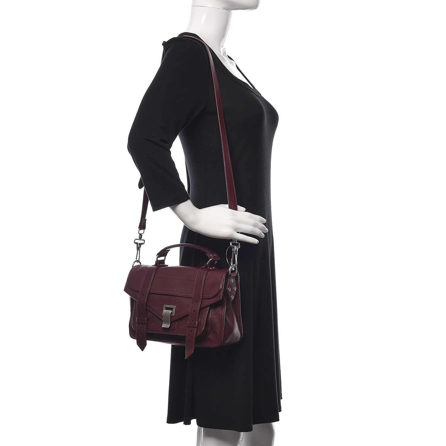 Proenza Schouler Lambskin Tiny PS1 Satchel Oxblood 2 of 14