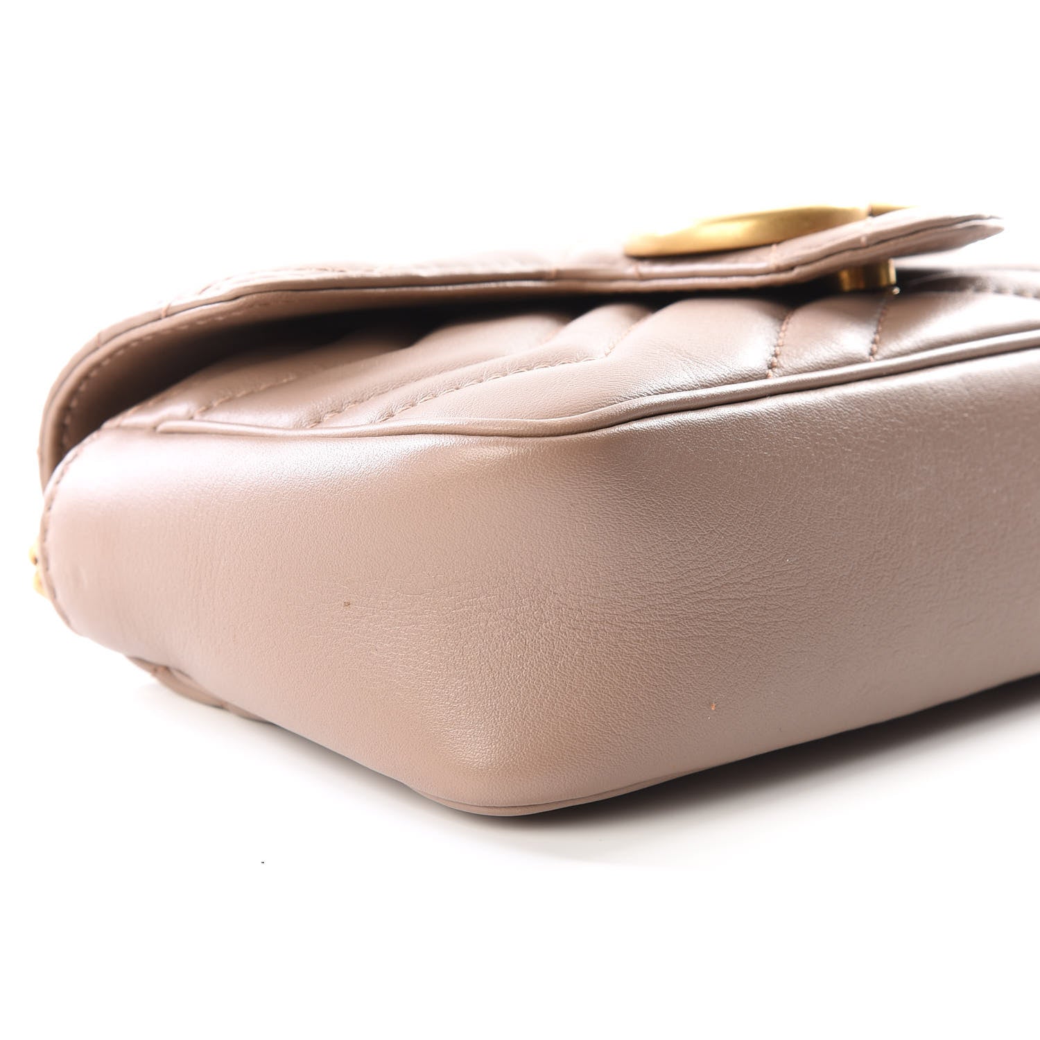 Gucci Calfskin Matelasse Super Mini GG Marmont Shoulder Bag Porcelain Rose 5 of 9