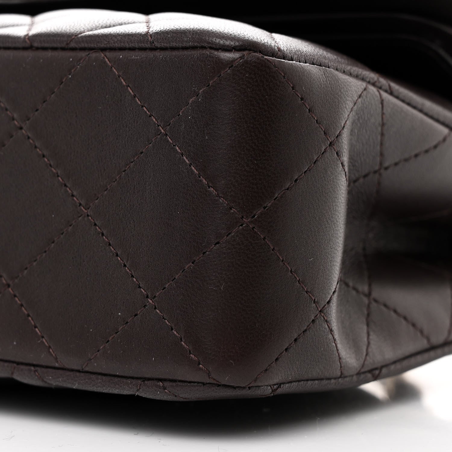 Chanel Lambskin Quilted Small Double Flap Dark Brown 10 of 10