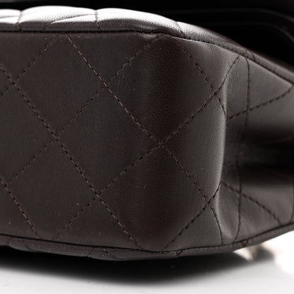 Chanel Lambskin Quilted Small Double Flap Dark Brown 10 of 10