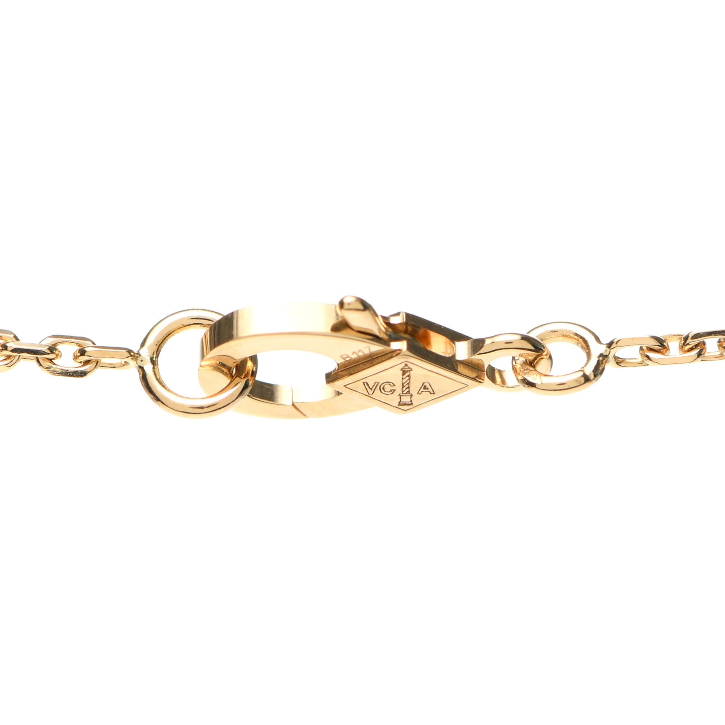 18K Yellow Gold Mother of Pearl Vintage Alhambra Pendant Necklace