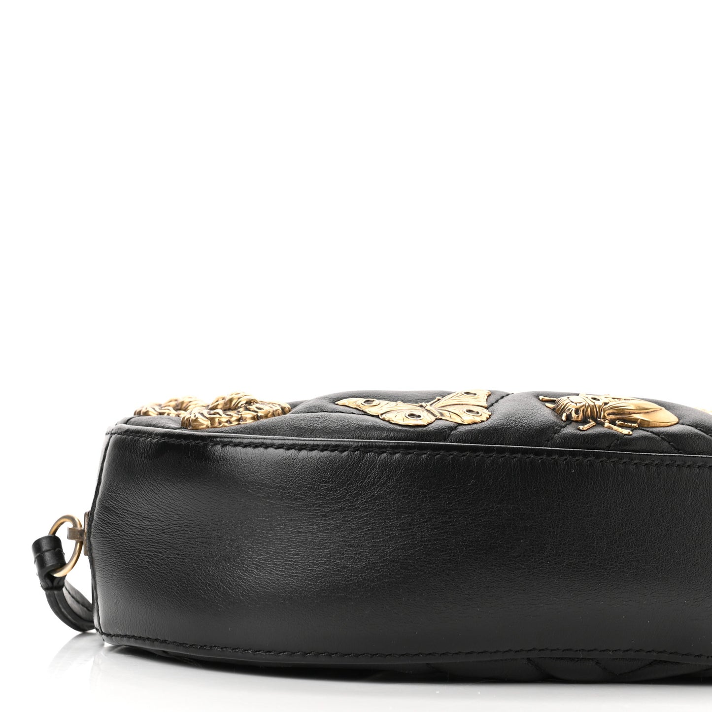 Calfskin Matelasse Animal Studs GG Marmont Belt Bag 85 34 Black