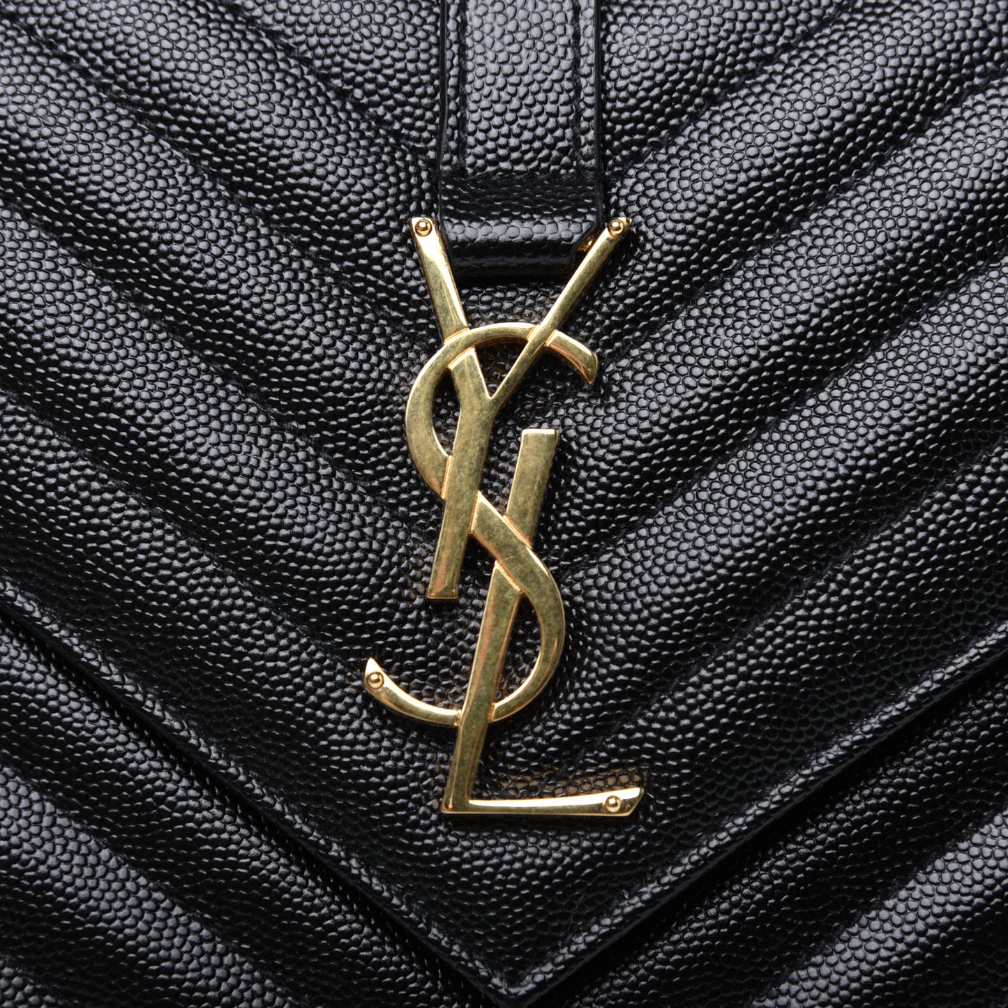 Grain De Poudre Matelasse Chevron Medium Monogram Satchel Black