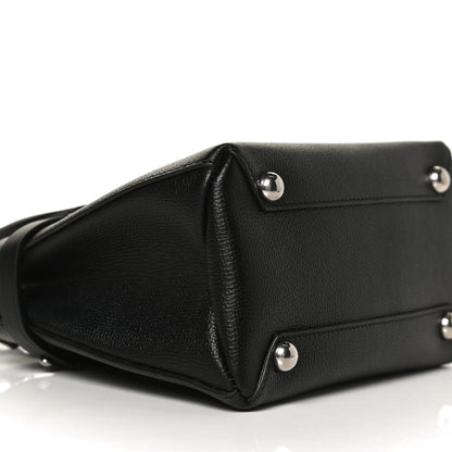 Burberry Grainy Calfskin House Check Baby Banner Tote Black 10 of 11