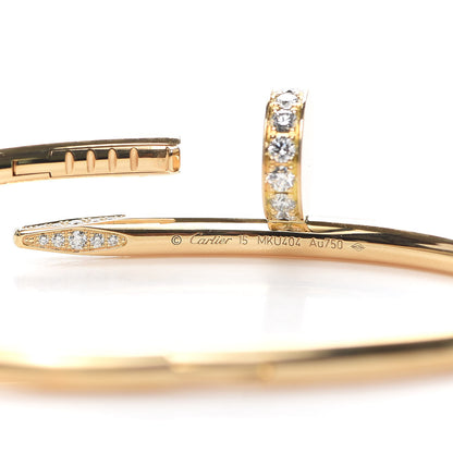 Cartier 18K Yellow Gold Diamond Juste Un Clou Bracelet 15 5 of 7