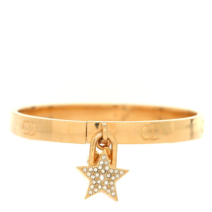 Christian Dior Metal Crystal Lucky Locket Star Bracelet Gold 4 of 6