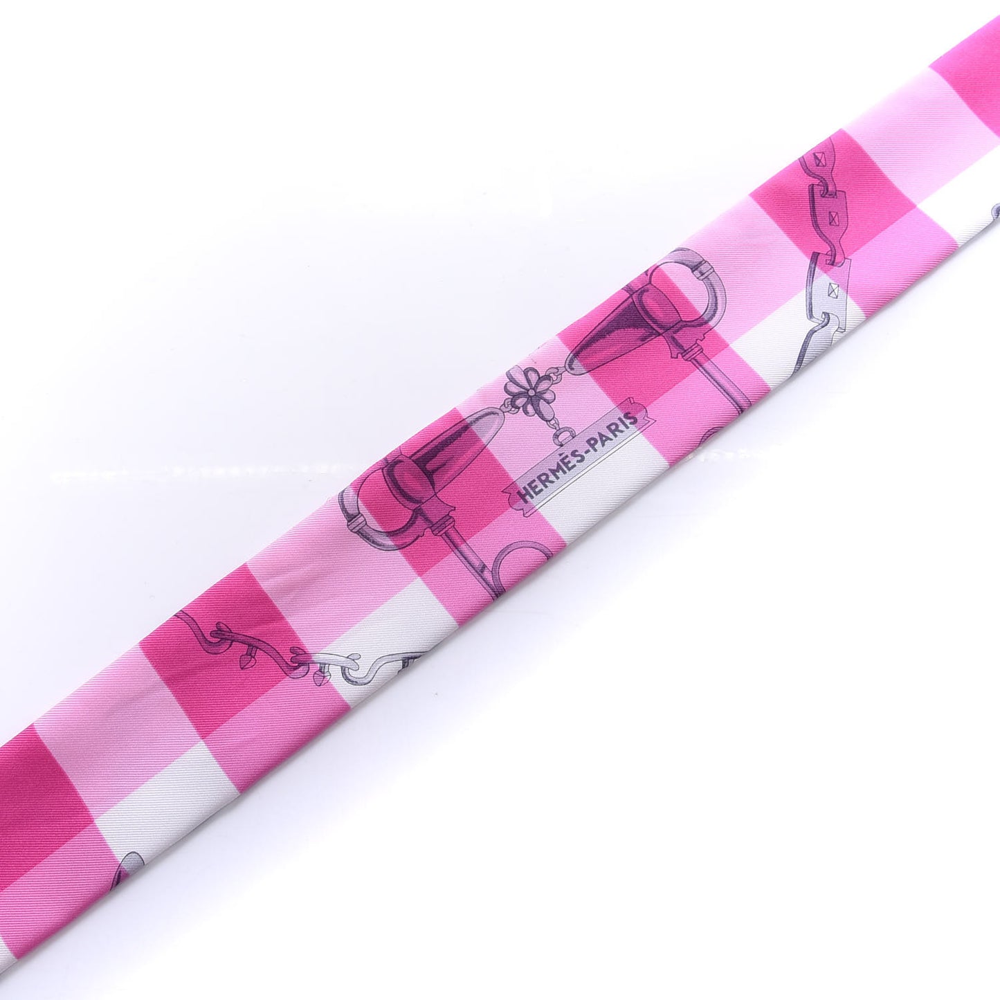 Silk Mors Et Gourmettes Vichy Twilly Rose Vif Framboise White
