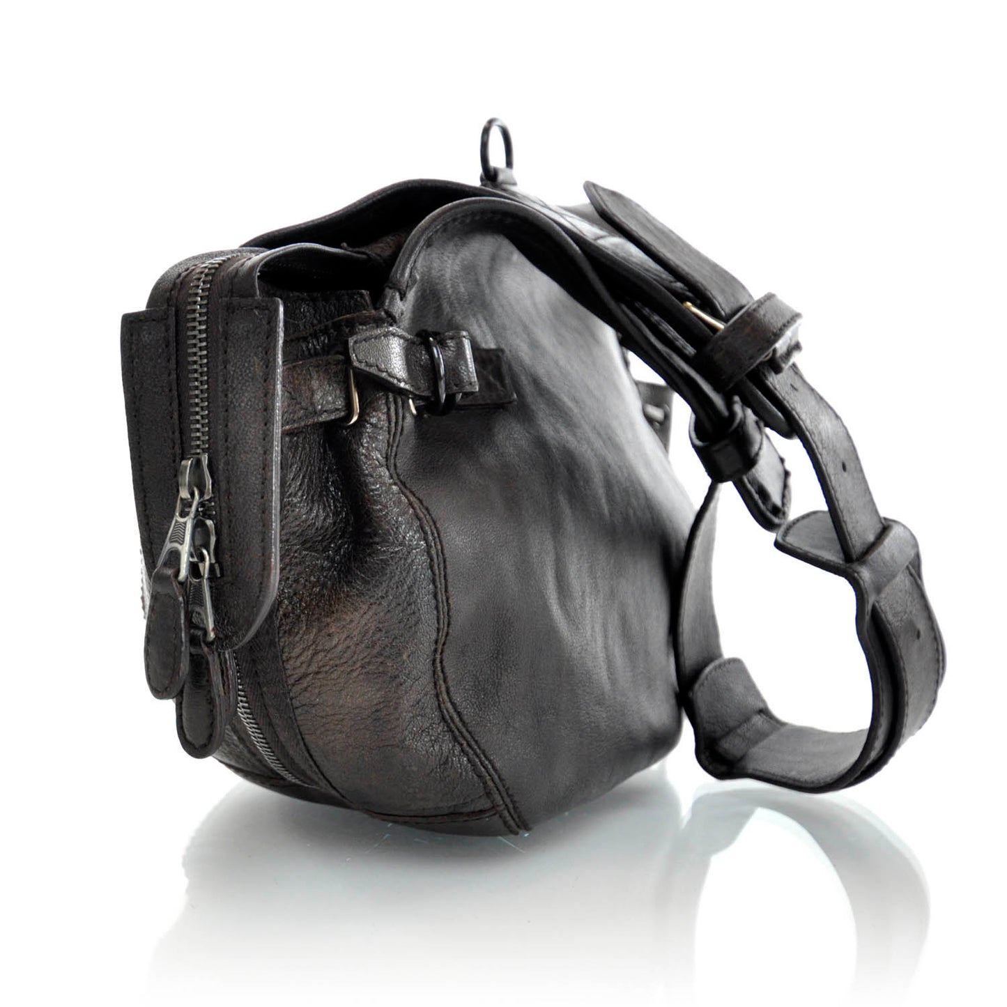 Leather Aviator Helmet Bag Marron