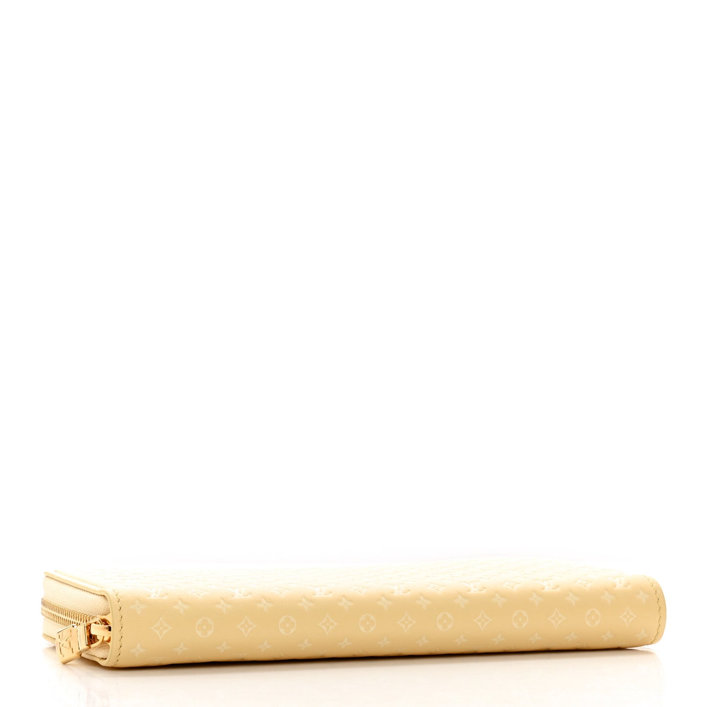 Calfskin Nanogram Embossed Zippy Wallet Jaune