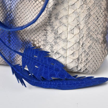 Nancy Gonzalez Python Crocodile Small Erica Shopper Tote Cobalt 15 of 16