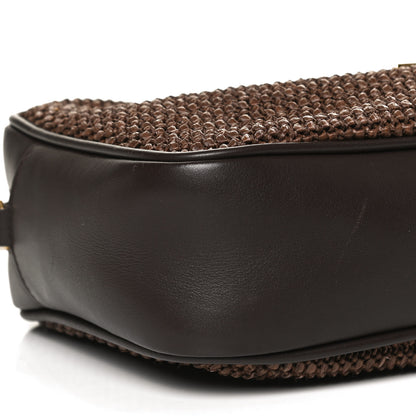 Saint Laurent Raffia Canvas Monogram Lou Camera Bag Dark Chocolate 8 of 9