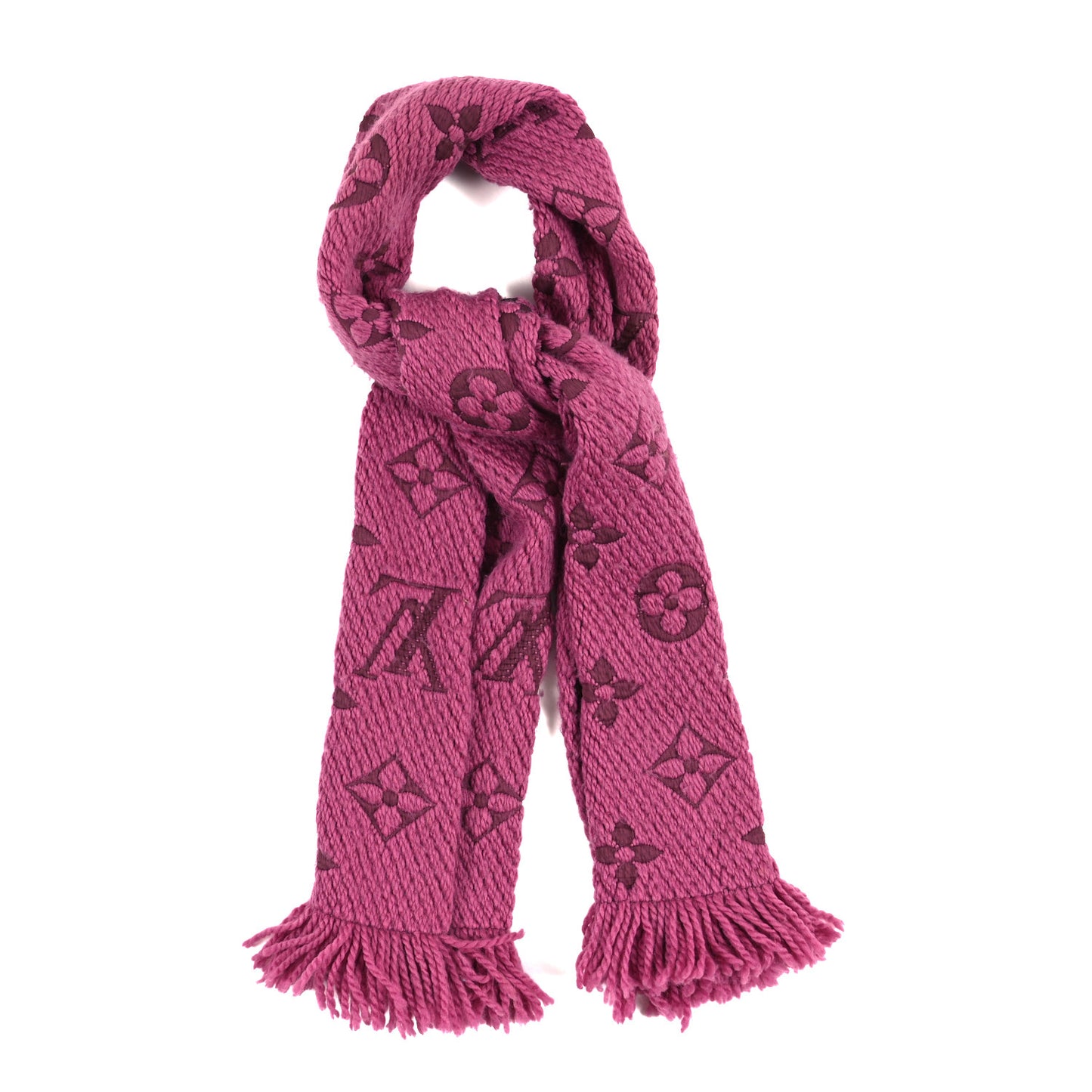 Wool Silk Logomania Scarf Pink