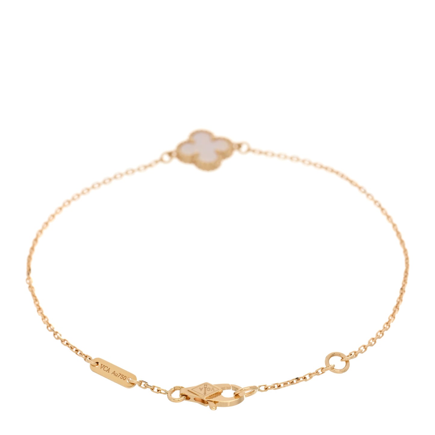 VAN CLEEF & ARPELS 18K Yellow Gold Mother of Pearl Sweet Alhambra Bracelet