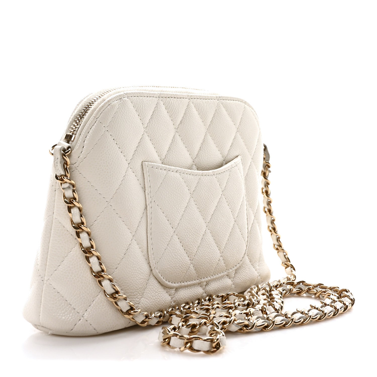 Chanel Caviar Quilted Classic Clutch With Chain White 3 of 11