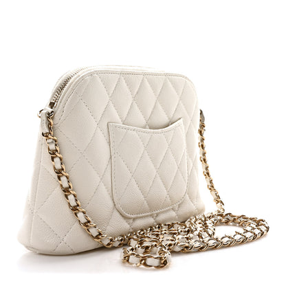 Chanel Caviar Quilted Classic Clutch With Chain White 3 of 11