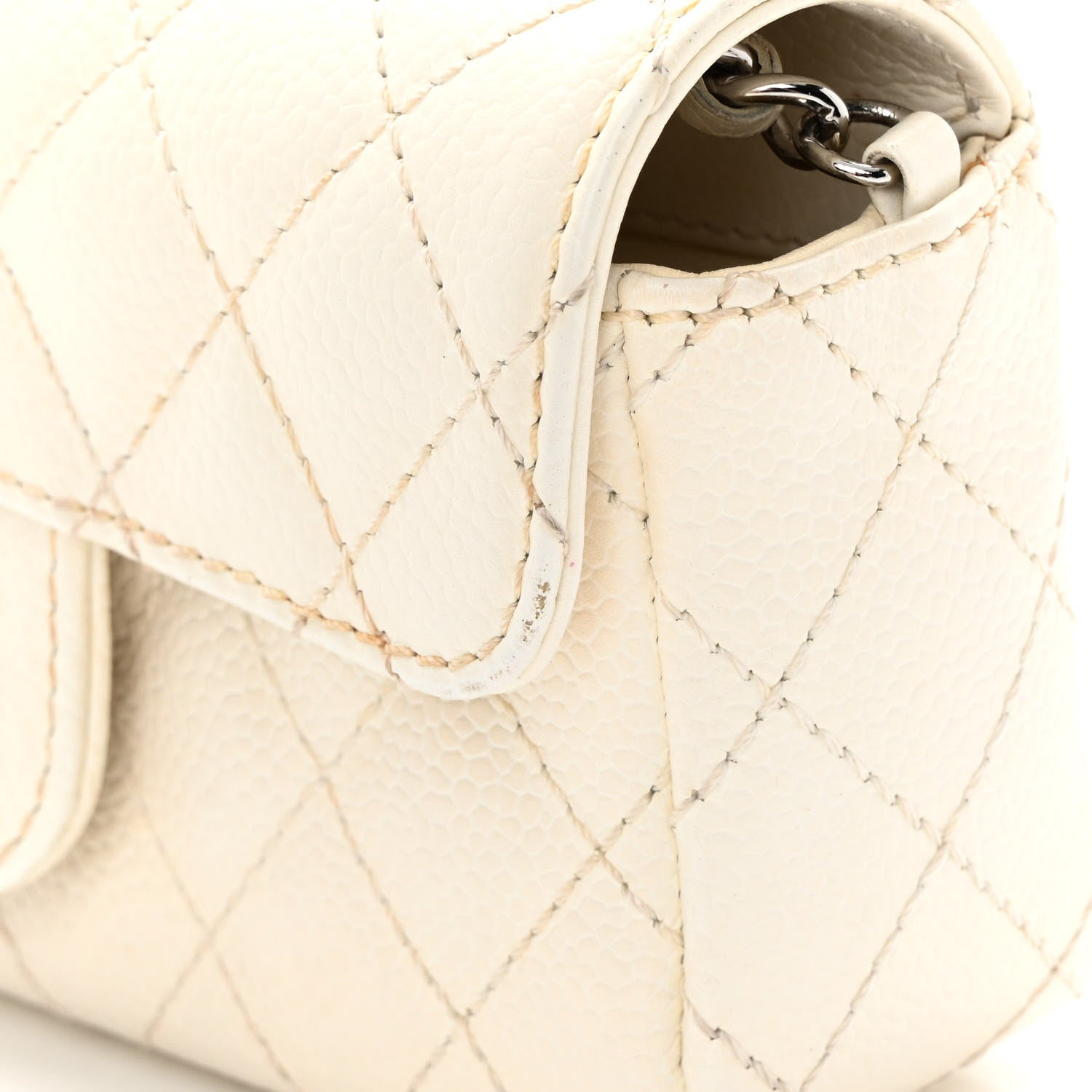 Chanel Caviar Quilted Extra Mini Flap White 13 of 15