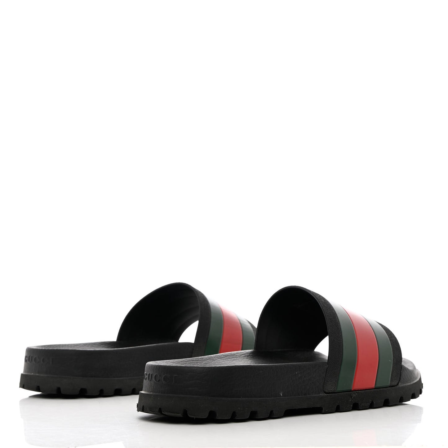 Rubber Web Mens Lug Sole Slide Sandals 11 Black Green Red