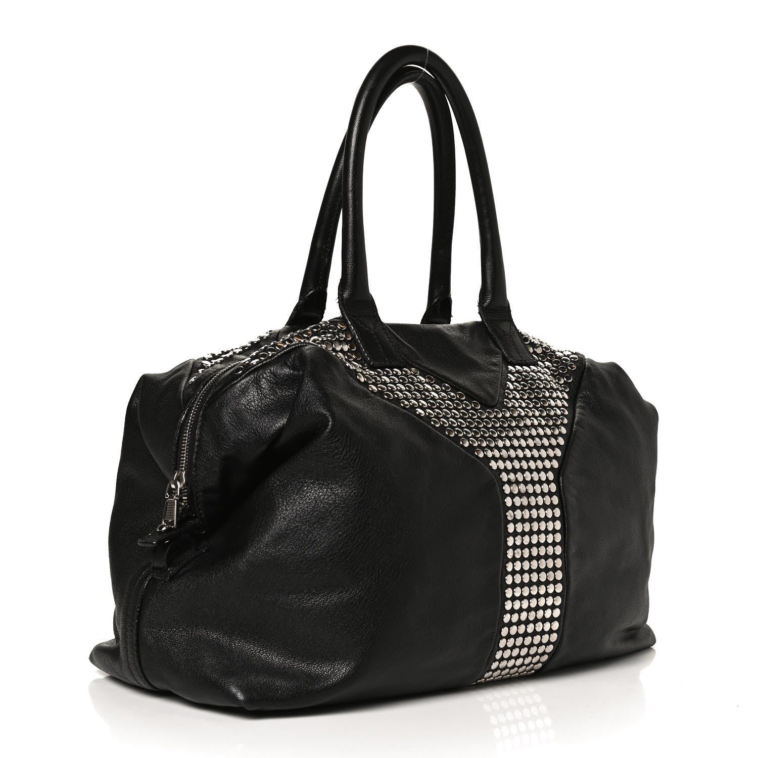 Saint Laurent Calfskin Studded Easy Sac Black 3 of 15