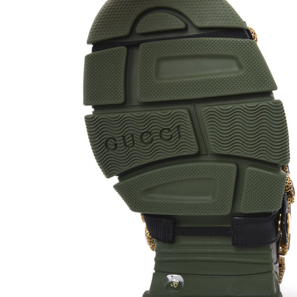 Gucci X SEGA Mesh Suede Calfskin Removable Crystals Flashtrek Sneakers 36 Loess Black Olive Green 7 of 8