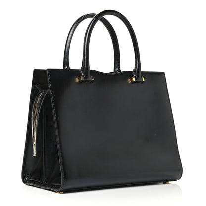 Saint Laurent Shiny Calfskin Medium Uptown Tote Black 2 of 4