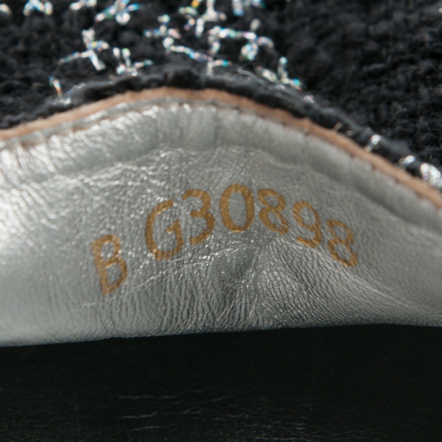 Tweed Lambskin CC Espadrilles 40 Black Silver