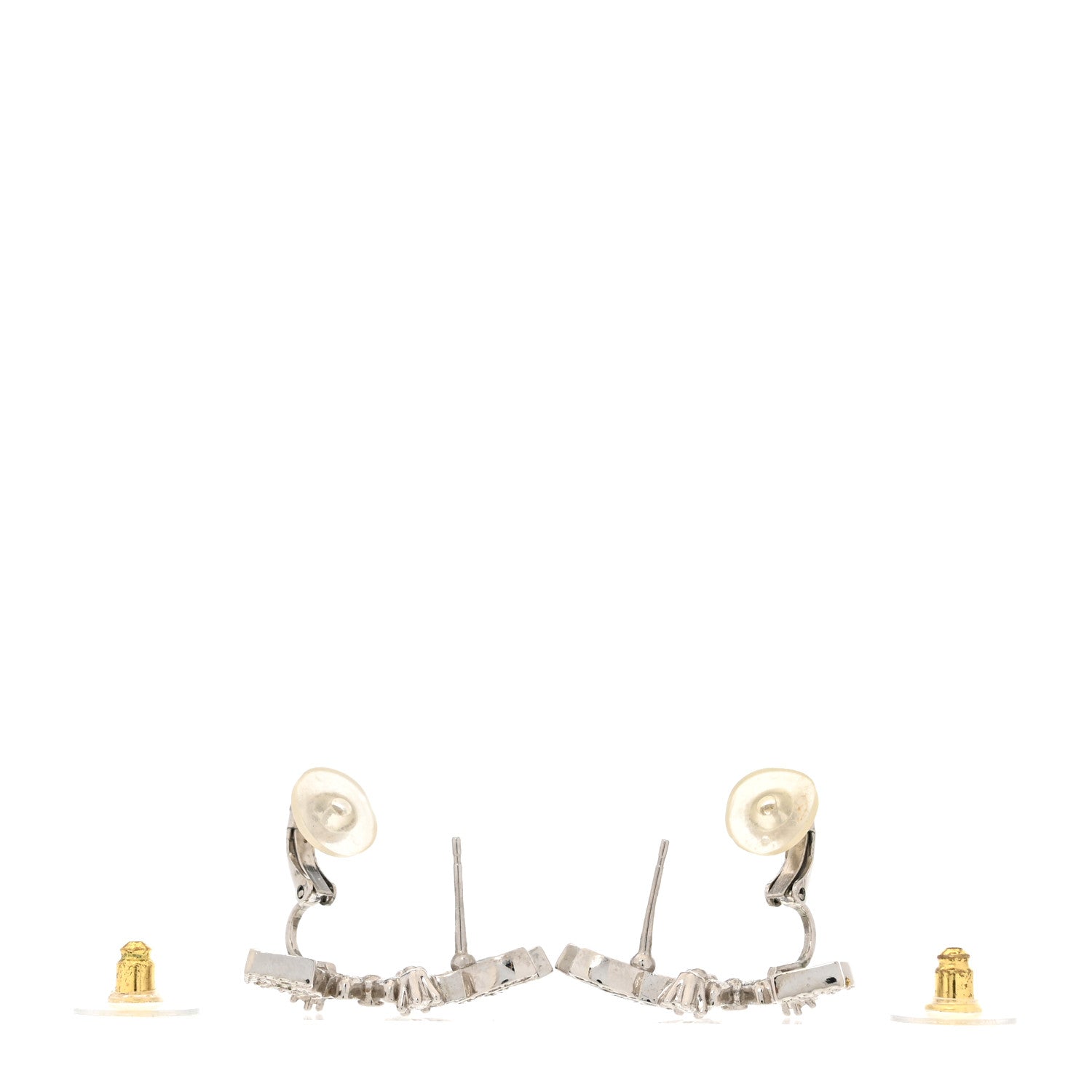 Chanel Crystal Star 5 CC Earrings Silver 3 of 5