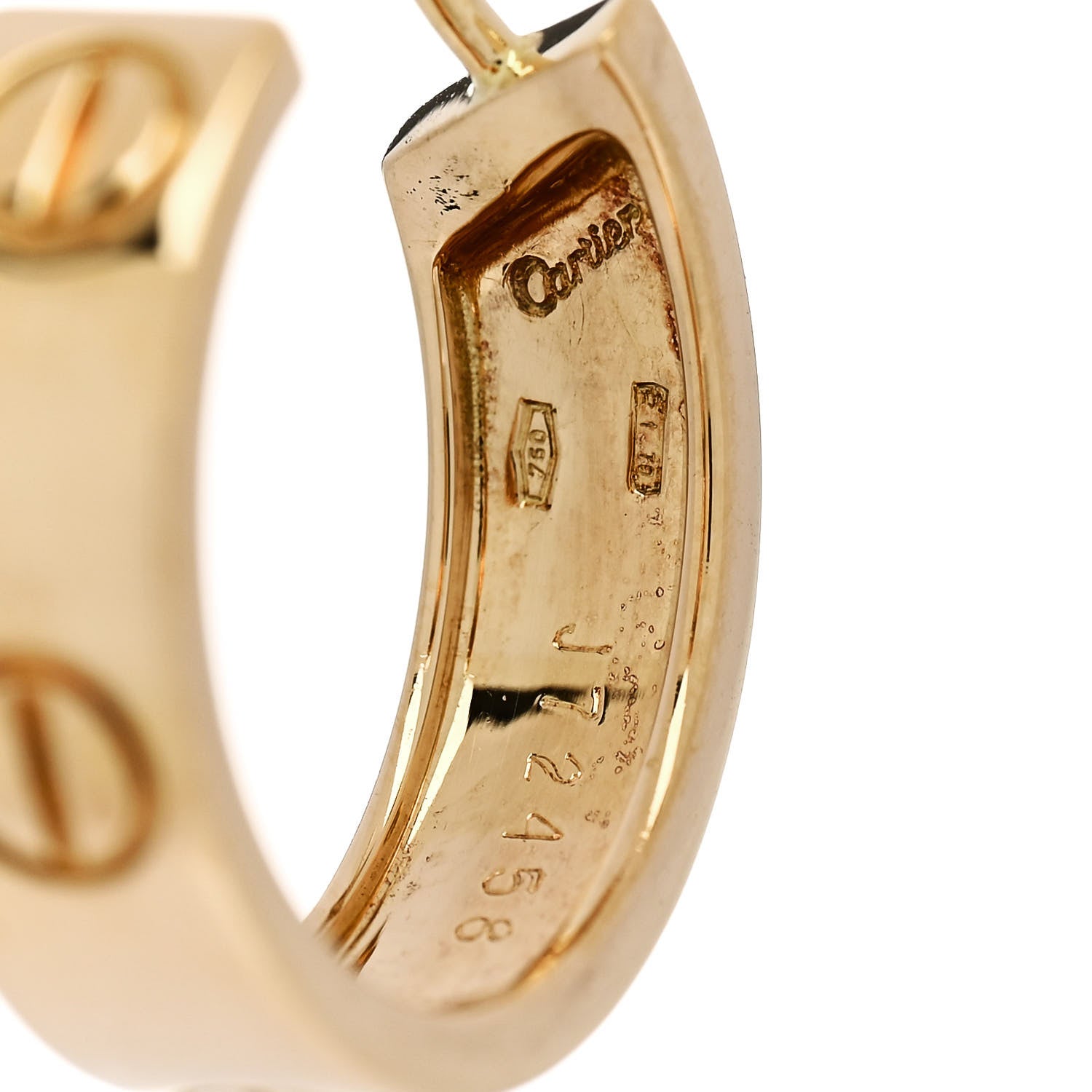 Cartier 18K Yellow Gold 5.5mm LOVE Hoop Earrings 5 of 6