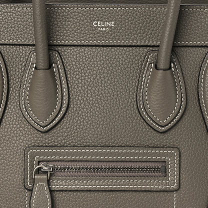 Celine Drummed Calfskin Nano Luggage Souris 8 of 10
