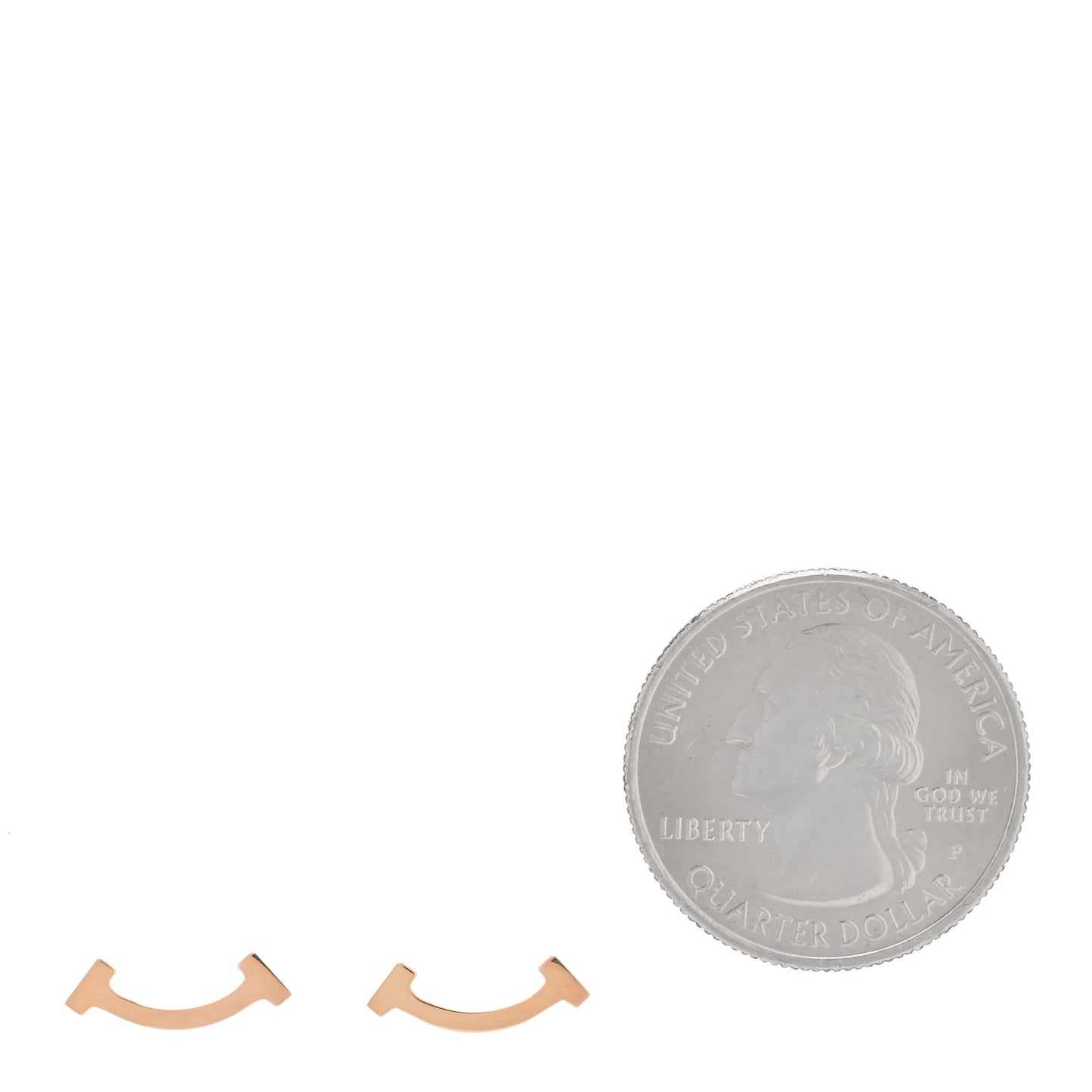 18K Rose Gold T Smile Stud Earrings
