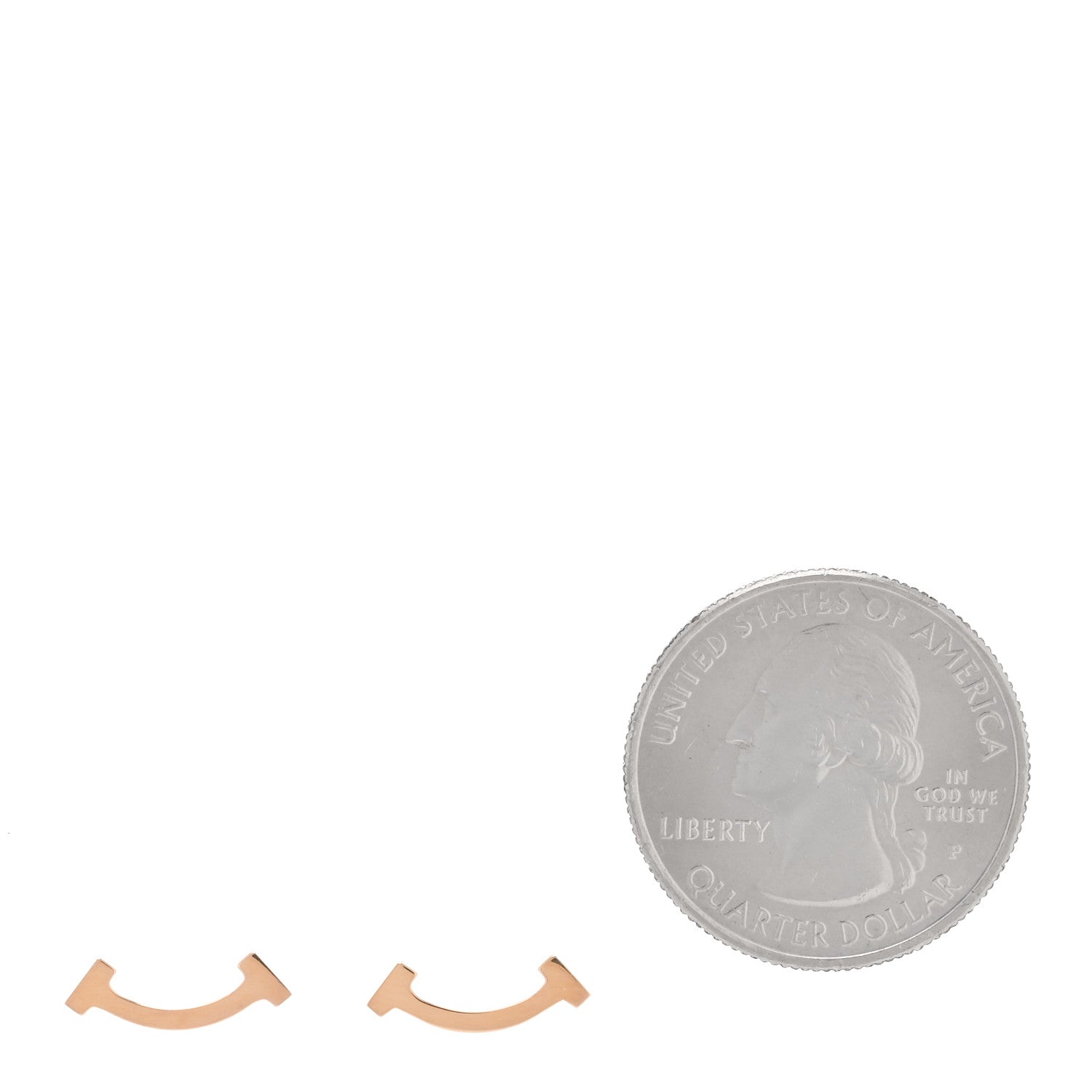 Tiffany 18K Rose Gold T Smile Stud Earrings 2 of 5