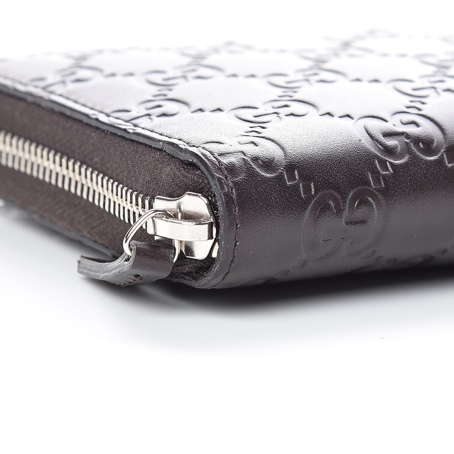 Gucci Guccissima Signature Zip Around Organizer Wallet Chocolate 8 of 10