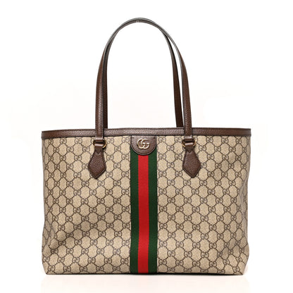 Gucci GG Supreme Monogram Medium Ophidia Shopping Tote Brown 1 of 10