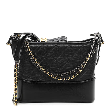 Chanel Aged Calfskin Quilted Medium Gabrielle Hobo Black 1 of 9