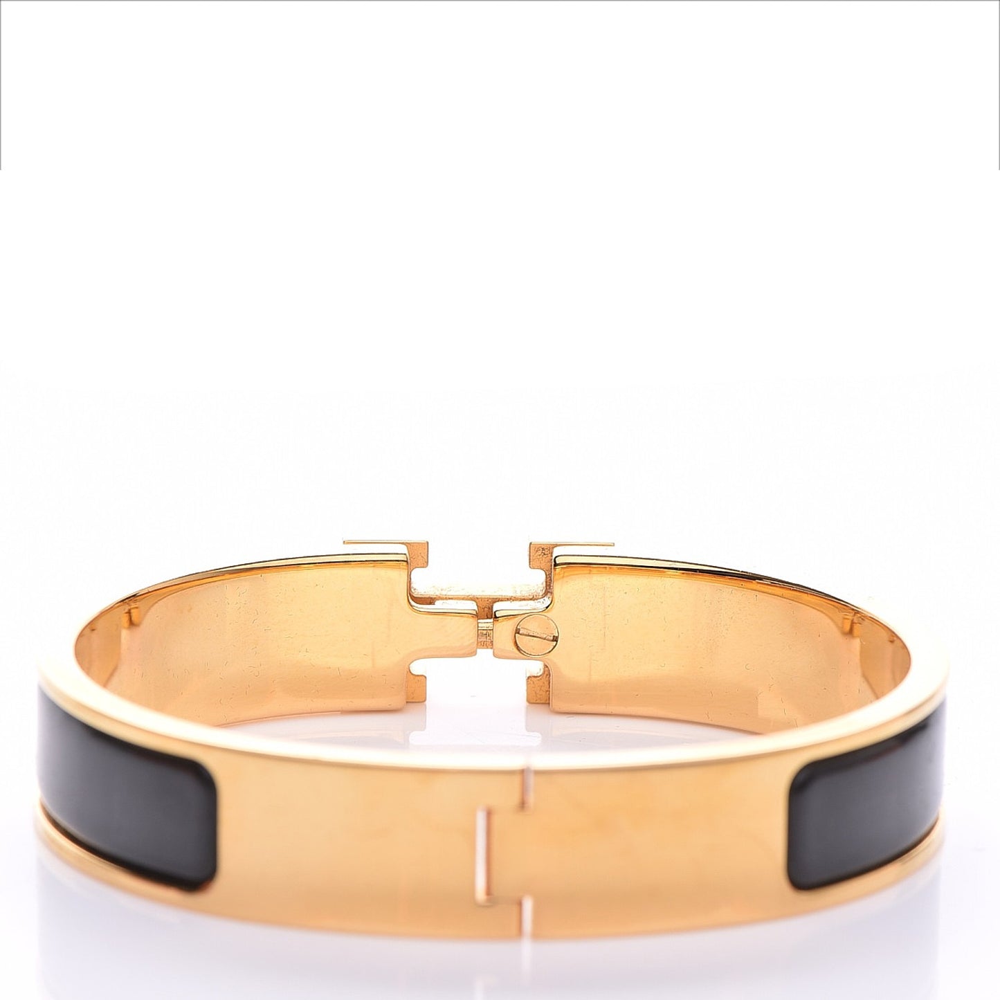 Enamel Narrow Clic Clac H Bracelet PM Black