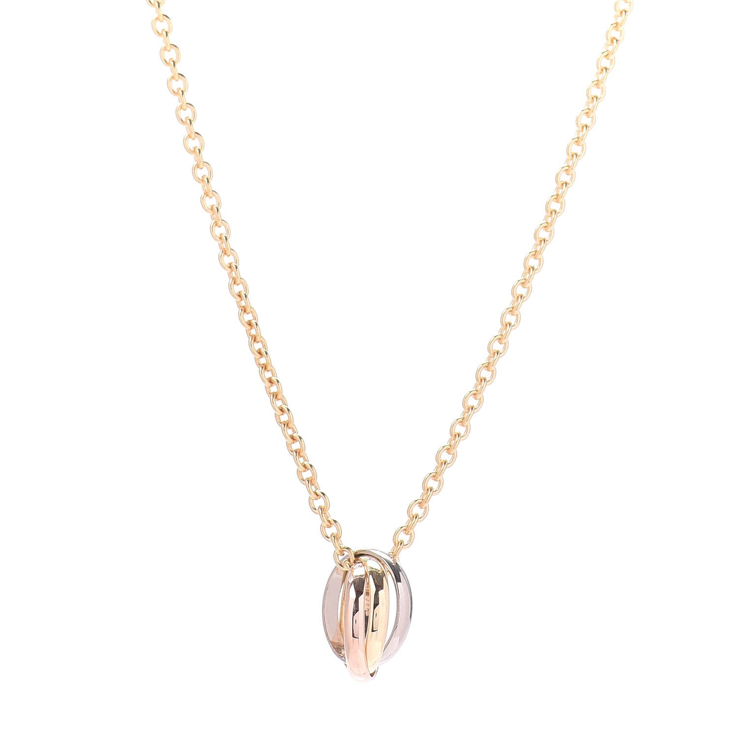 Cartier 18K Pink Yellow White Gold Baby Trinity Pendant Necklace 1 of 5