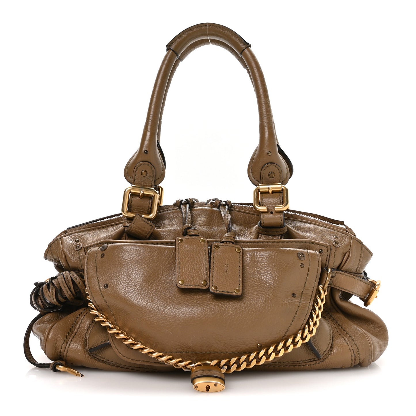 Calfskin Medium Paddington Capsule Satchel Elephant