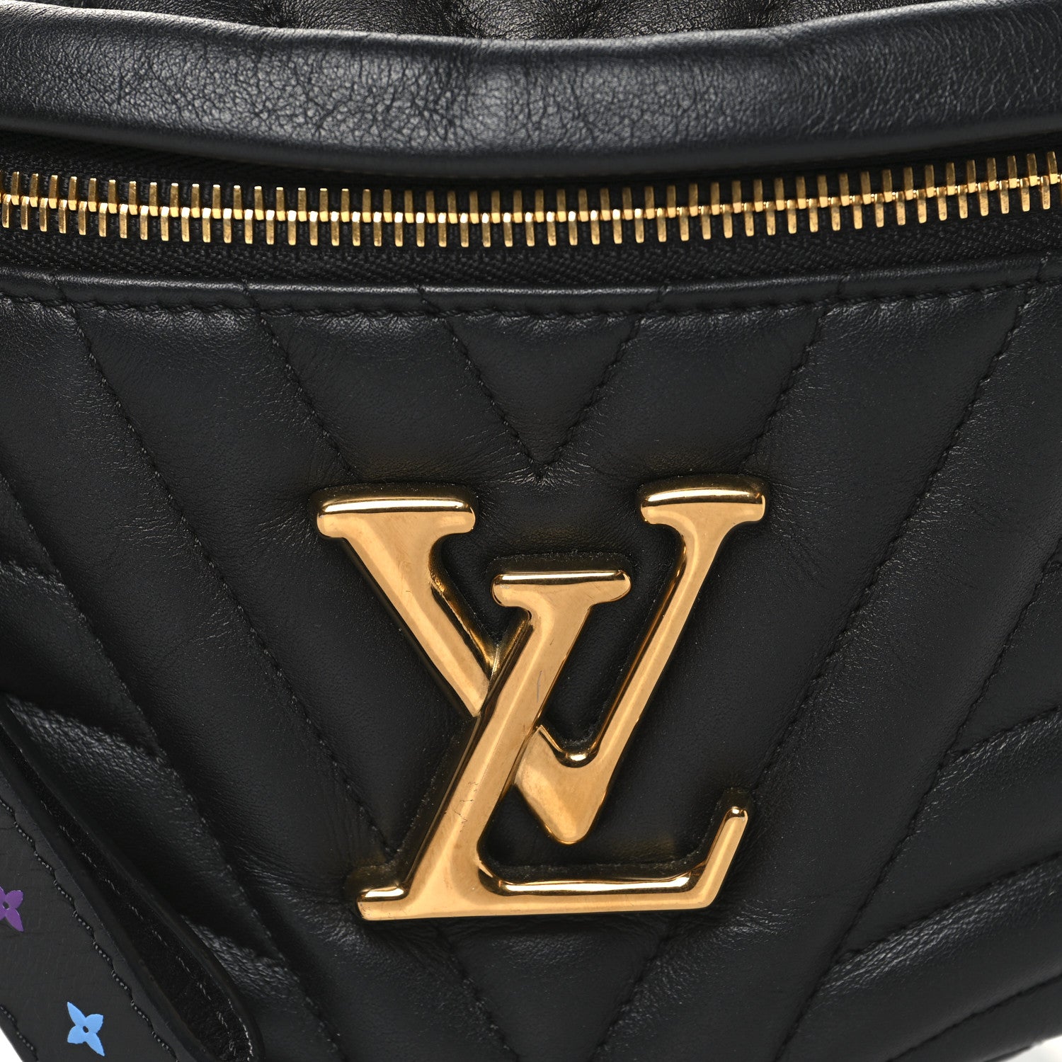 Louis Vuitton Calfskin Quilted New Wave Bumbag Black 1843529