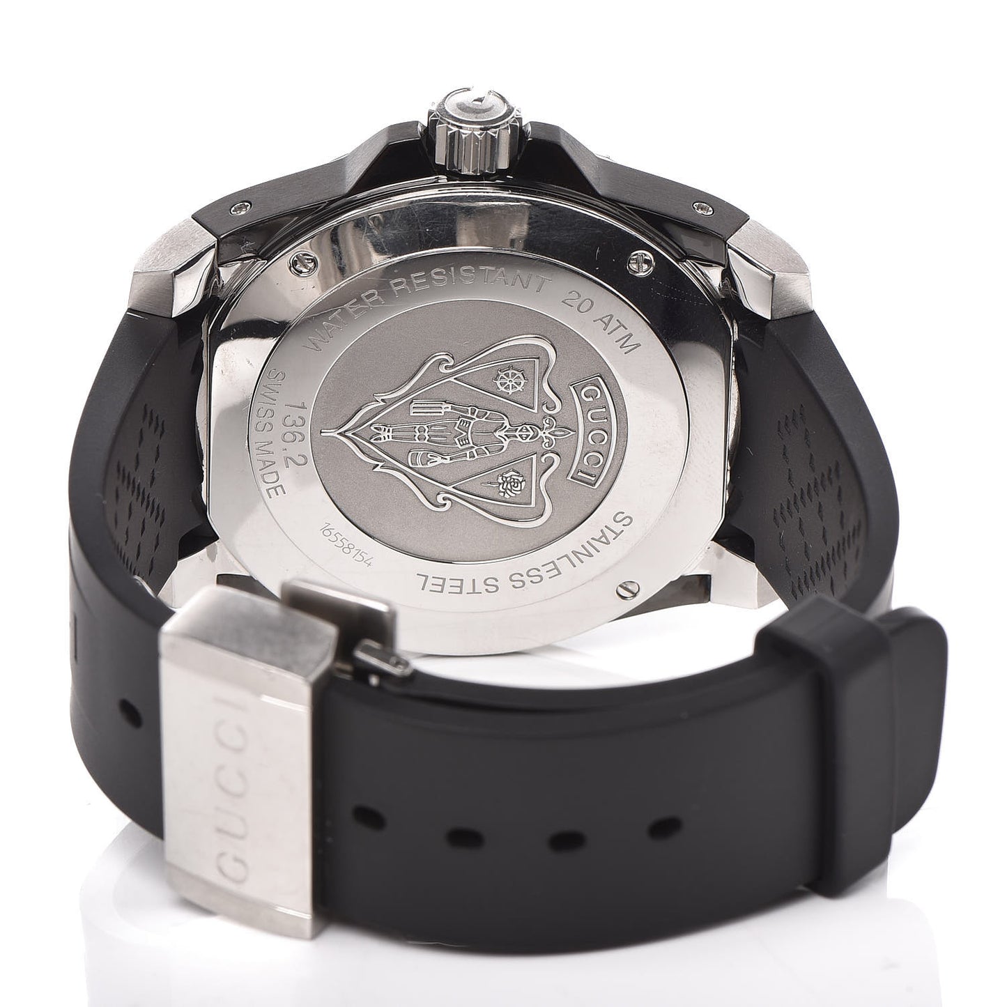 Stainless Steel Rubber 45mm Dive Quartz Watch Black