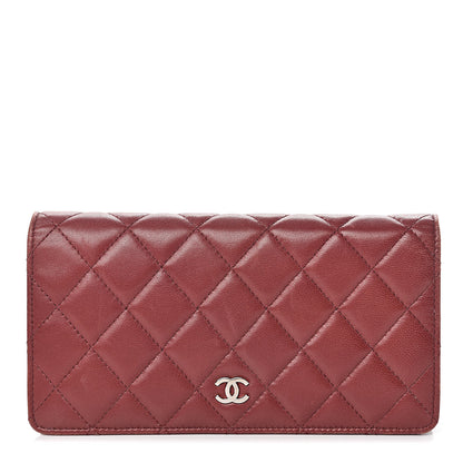 Chanel Lambskin Quilted Yen Wallet Red 1 of 11