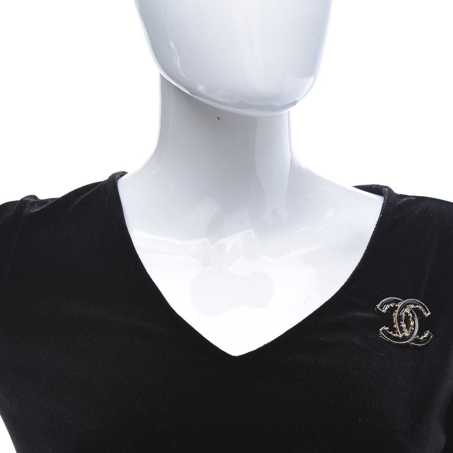 Chanel Enamel CC Baroque Brooch Black Gold 2 of 5