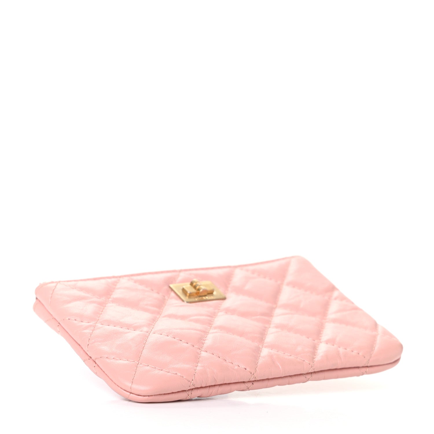 Chanel Aged Calfskin Quilted Small Reissue Cosmetic Case Light Pink 4 of 7
