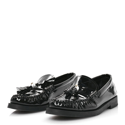Jimmy Choo Patent Pearl Addie Loafers 40.5 Black 3 of 7