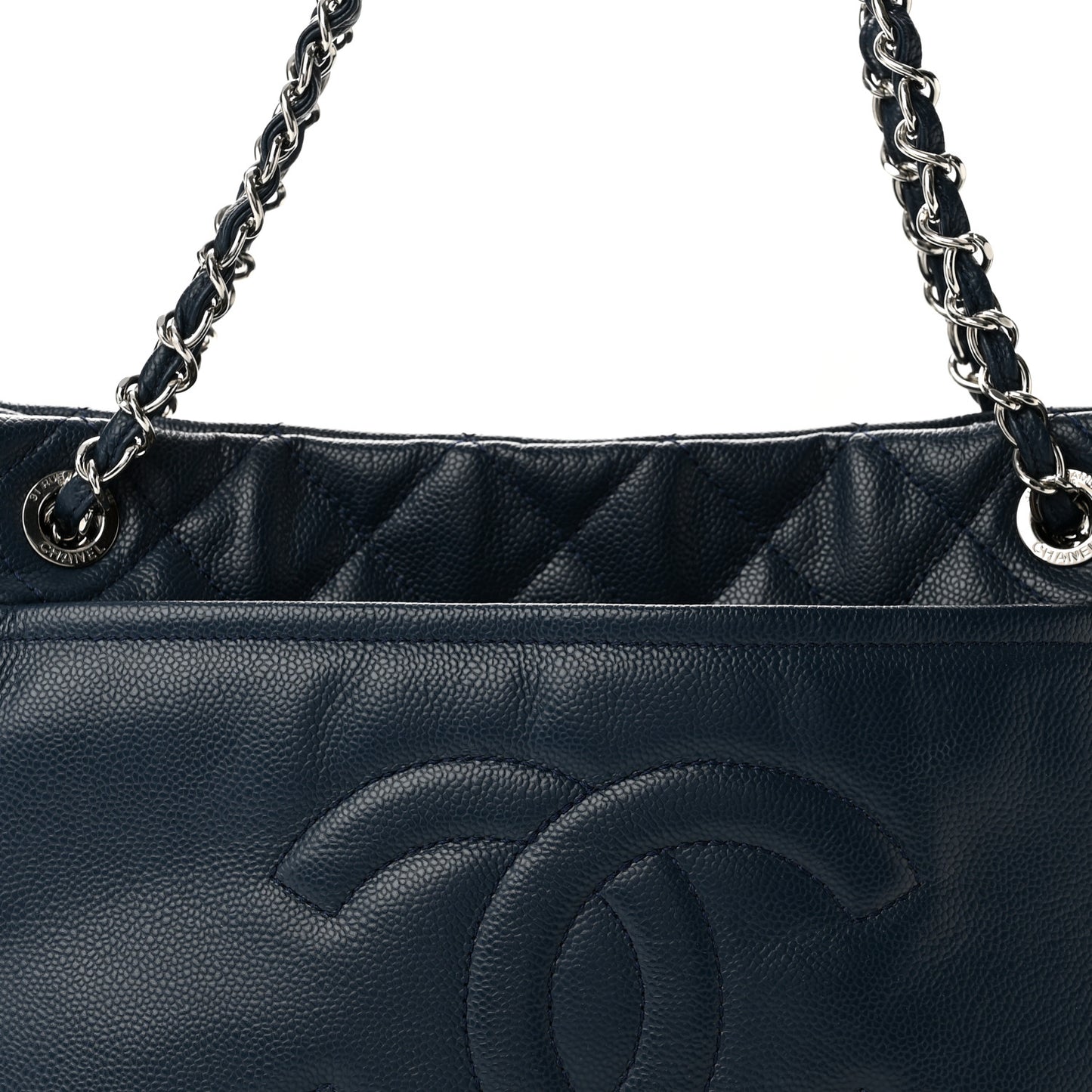 Caviar Timeless CC Soft Tote Navy Blue