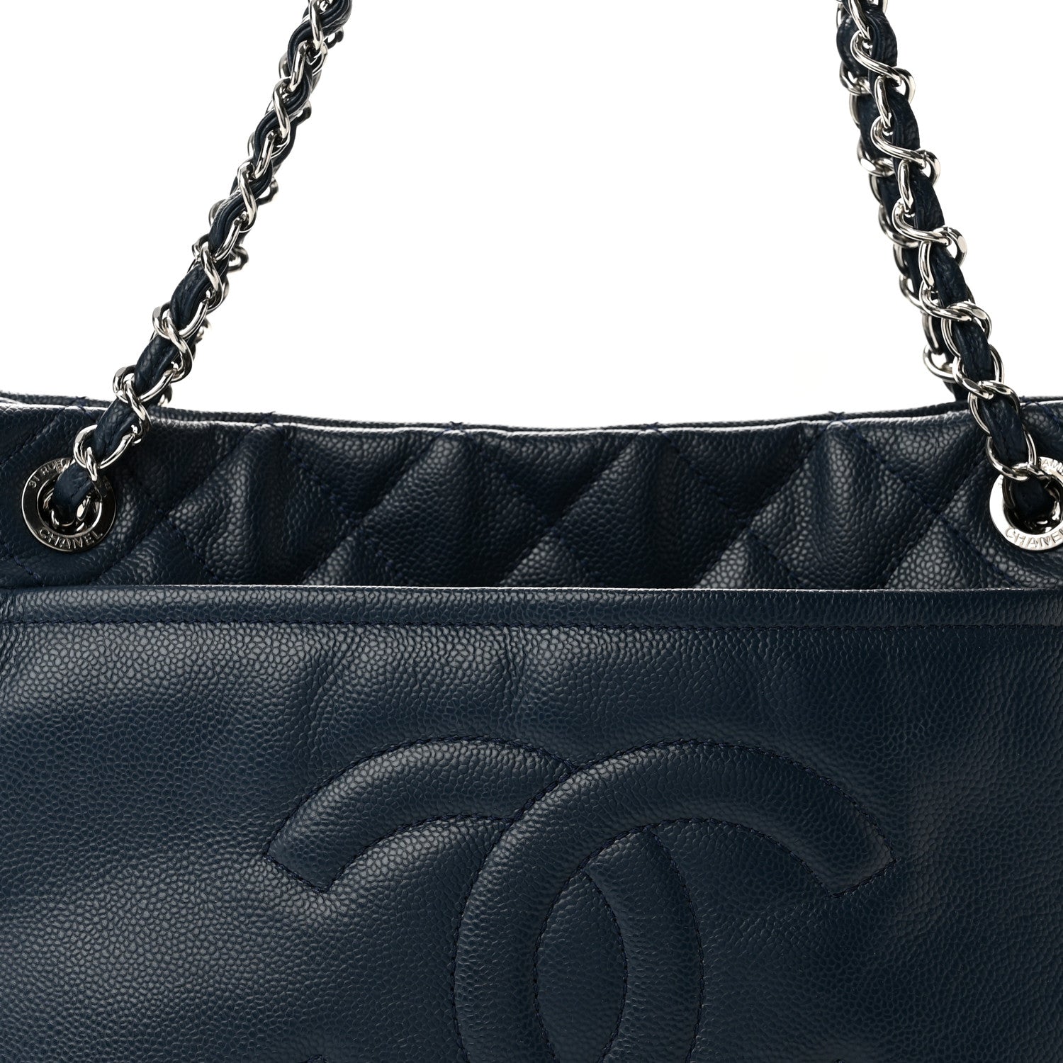 Chanel Caviar Timeless CC Soft Tote Navy Blue 7 of 11