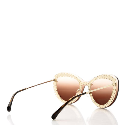Chanel Acetate Metal Pearl Butterfly Sunglasses 4236-H Brown 4 of 7
