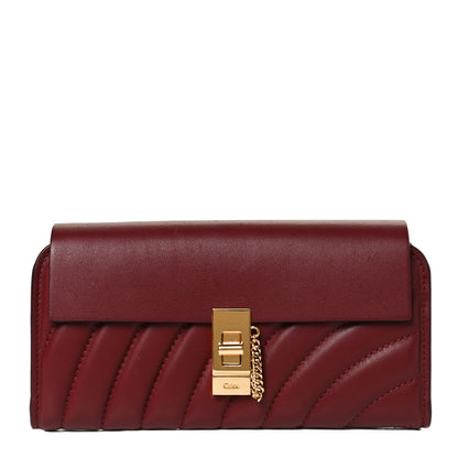 Chloe Calfskin Drew Long Wallet with Flap Plum Purple 1 of 9