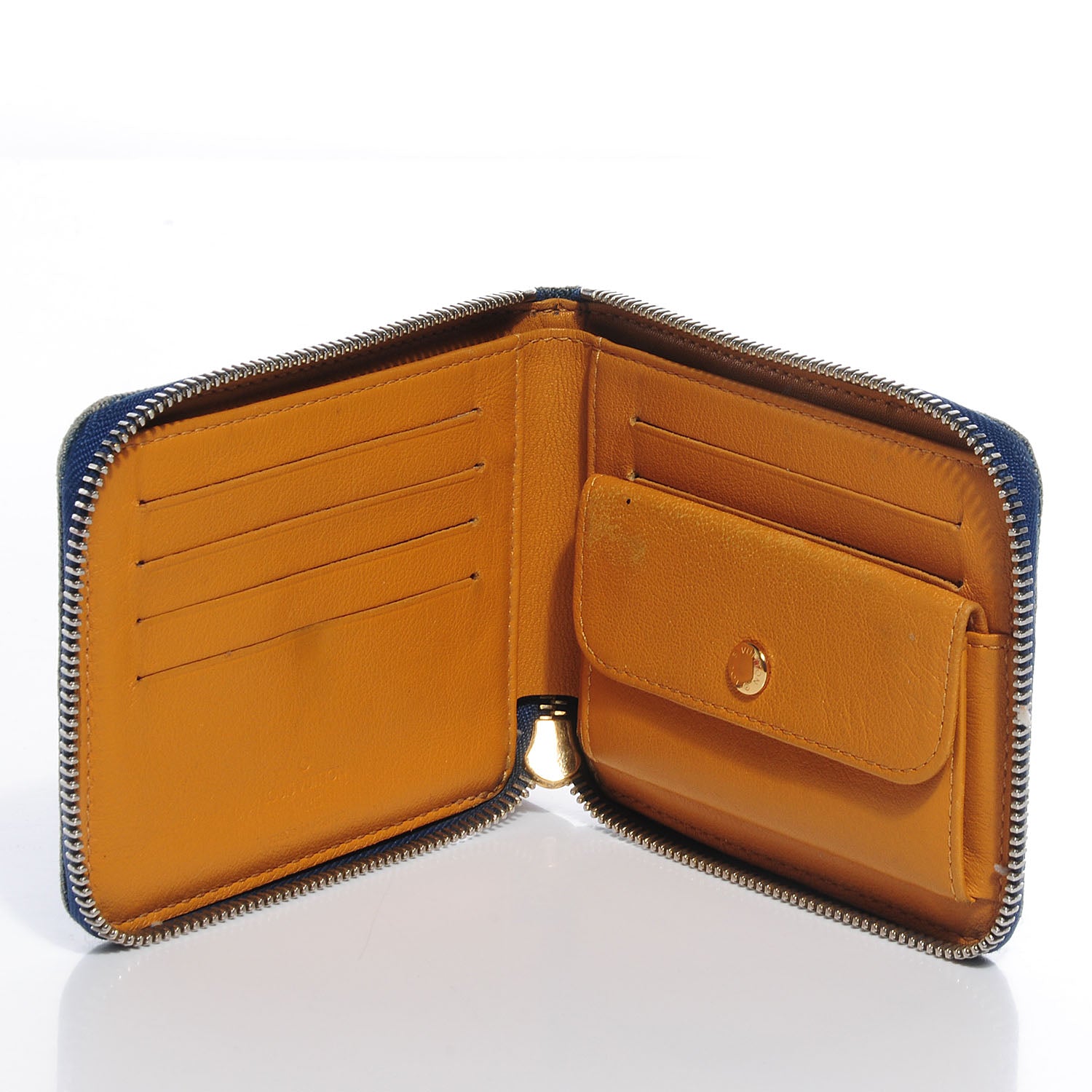 Louis Vuitton Denim Zip Compact Wallet Blue 6 of 7