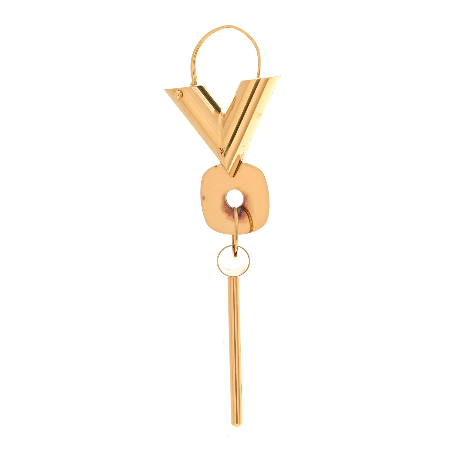 Louis Vuitton Essential V Single Hoop Earring Gold 1 of 6
