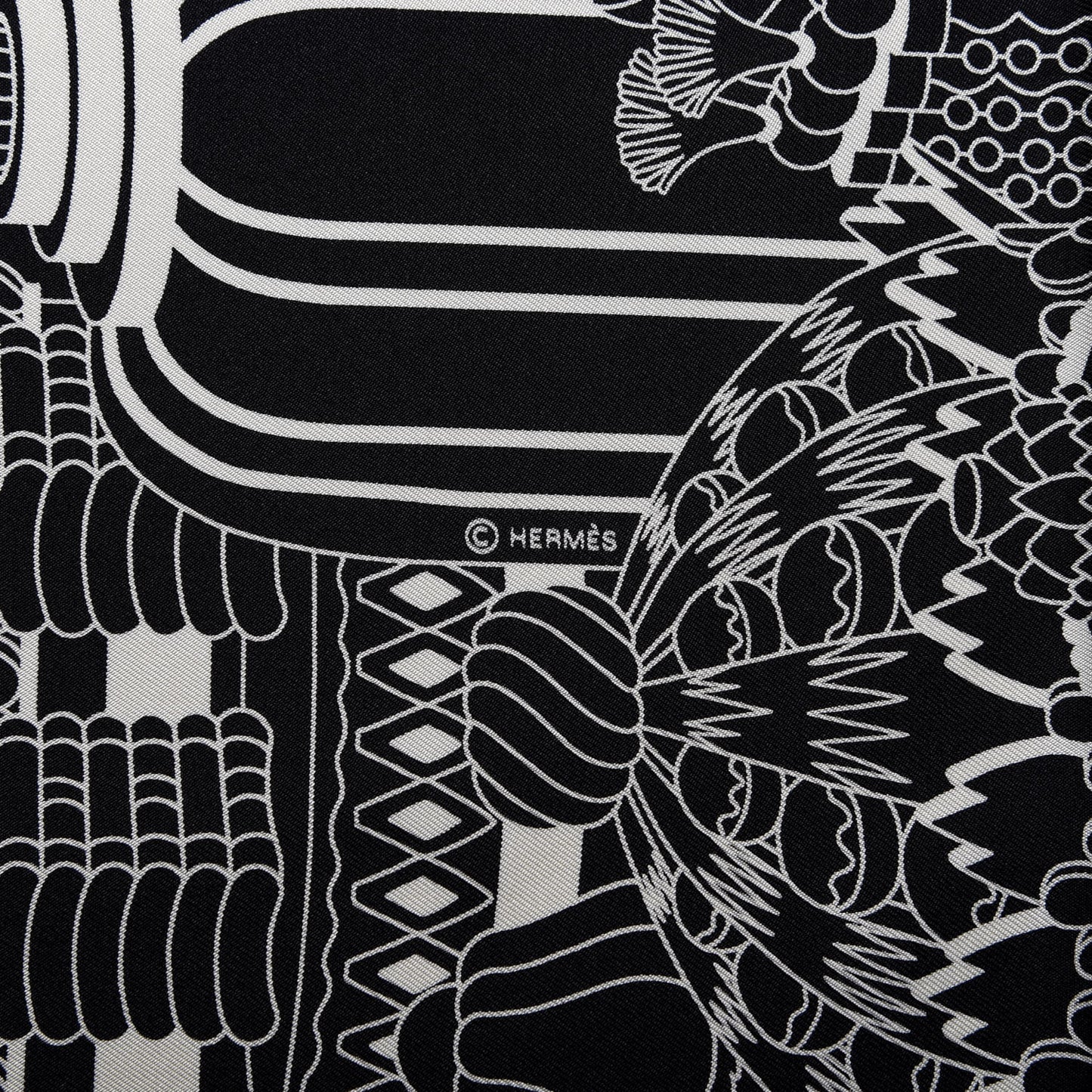 Silk La Patisserie Francaise Scarf 90 Black Creme